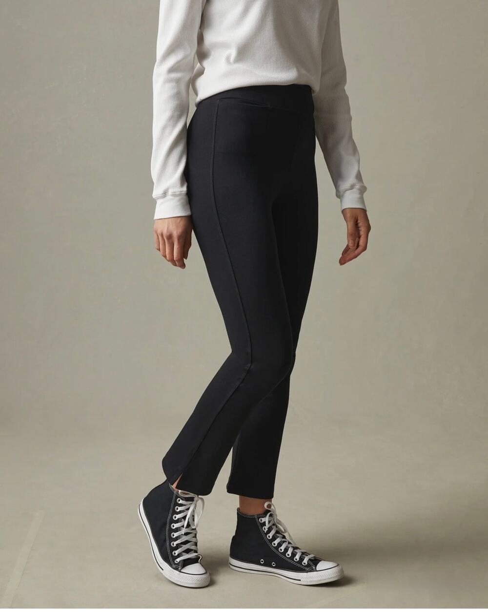 NWOT American Giant Ponte Kick Flare Pant High Rise Super Black Size 4